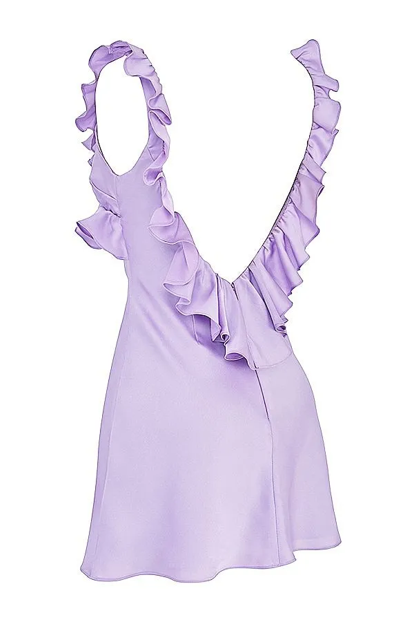 Women Tink Orchid Satin Ruffle Mini Dress House Of CB Dresses Women Tink Orchid Satin Ruffle Mini Dress House Of CB Dresses