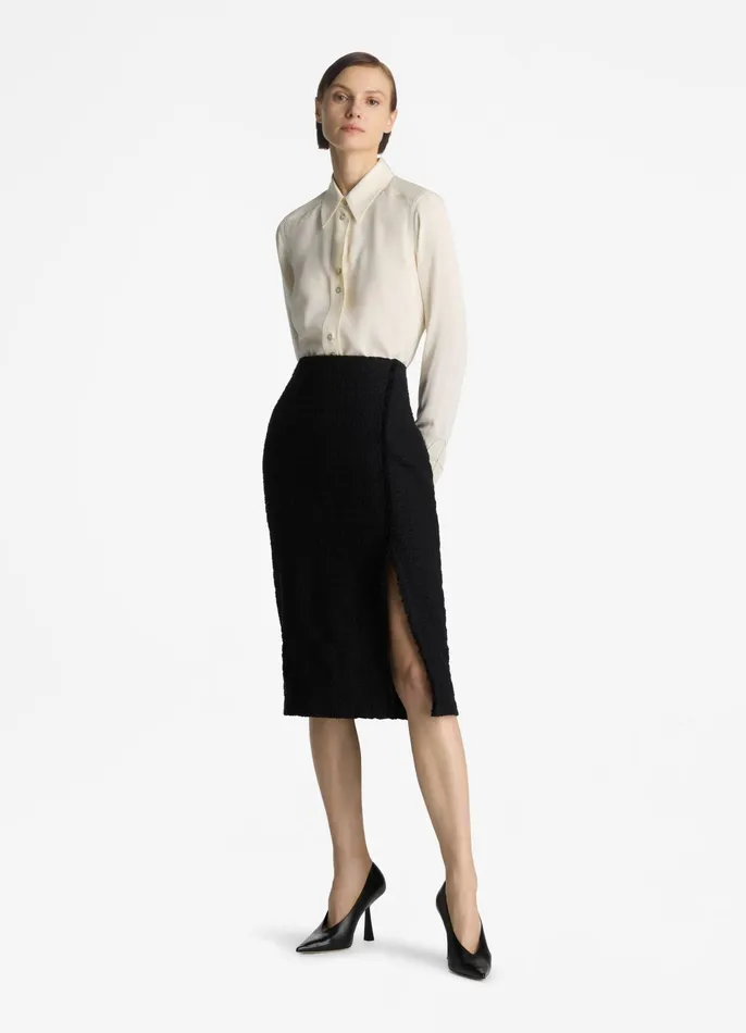 Women Tops and Shells St John Silk Crepe De Chine Blouse Ecru Women Tops and Shells St John Silk Crepe De Chine Blouse Ecru