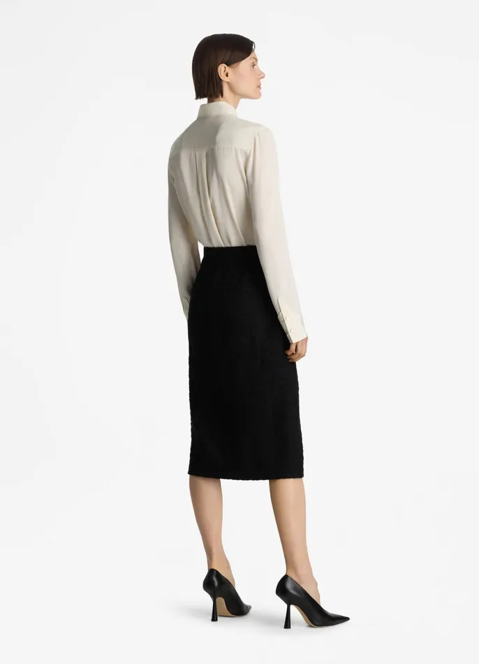 Women Tops and Shells St John Silk Crepe De Chine Blouse Ecru Women Tops and Shells St John Silk Crepe De Chine Blouse Ecru