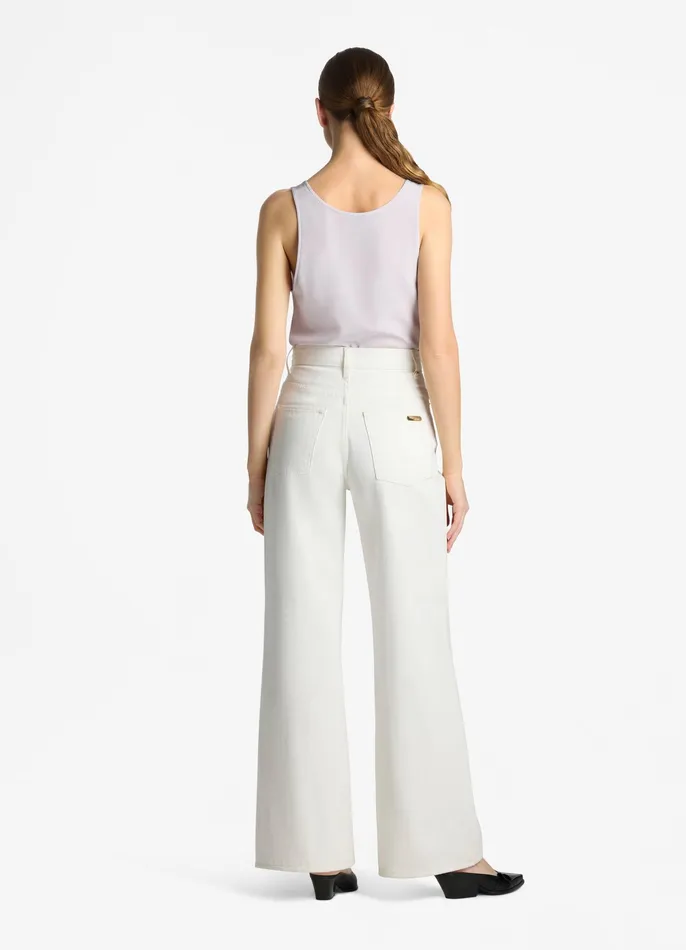 Women Tops and Shells St John Silk Crepe De Chine Shell Ecru Women Tops and Shells St John Silk Crepe De Chine Shell Ecru