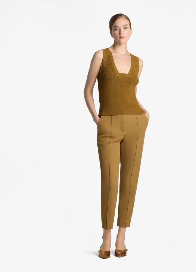 Women Tops and Shells St John Square Neck Rib Knit Shell Hazel Women Tops and Shells St John Square Neck Rib Knit Shell Hazel