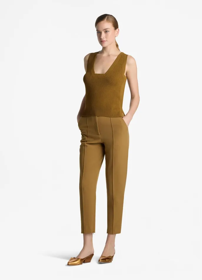 Women Tops and Shells St John Square Neck Rib Knit Shell Hazel Women Tops and Shells St John Square Neck Rib Knit Shell Hazel