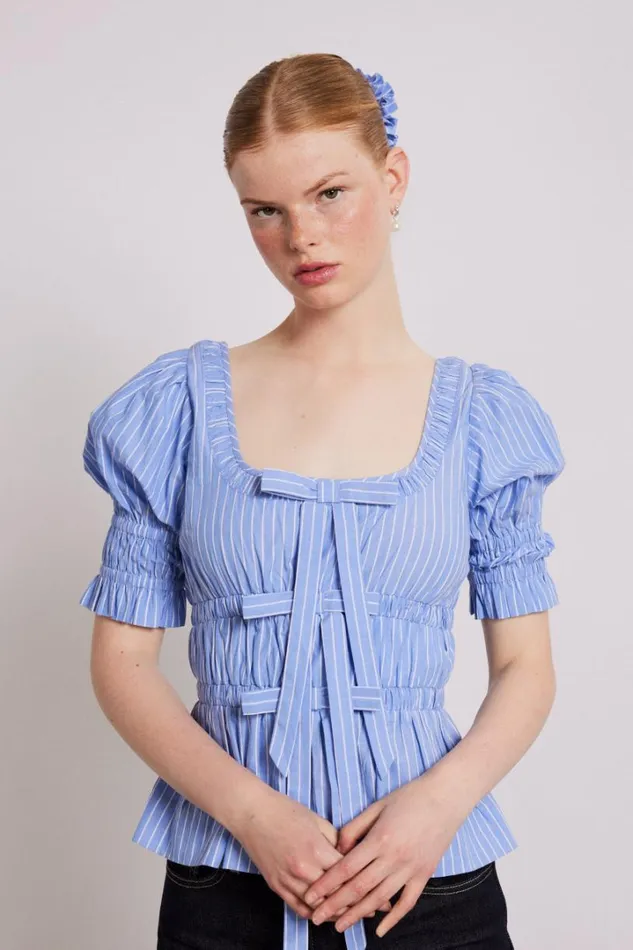 Women Tops Damson Madder Bianca Blouse 8211 Blue
