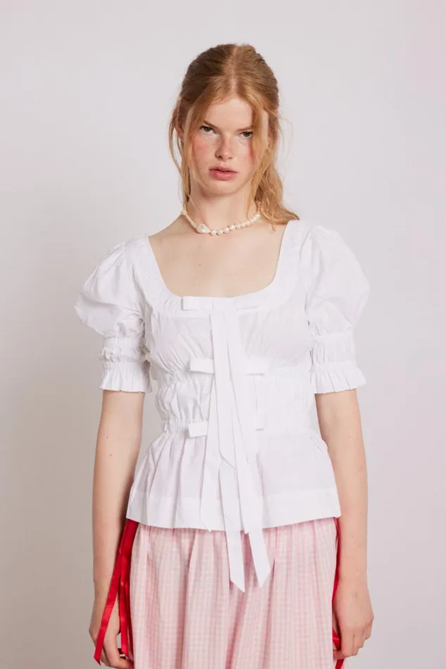 Women Tops Damson Madder Bianca Blouse 8211 White