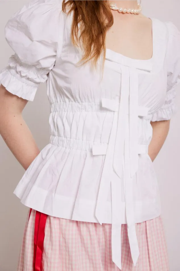 Women Tops Damson Madder Bianca Blouse 8211 White