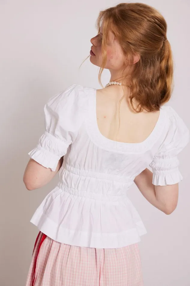 Women Tops Damson Madder Bianca Blouse 8211 White