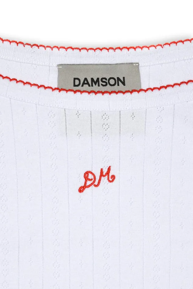 Women Tops Damson Madder Dm Cami Top 8211 White Pointelle