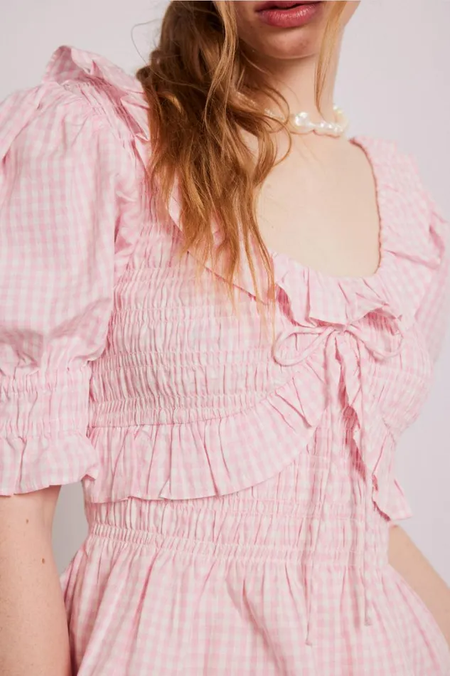 Women Tops Damson Madder Meghan Blouse 8211 Pink Gingham