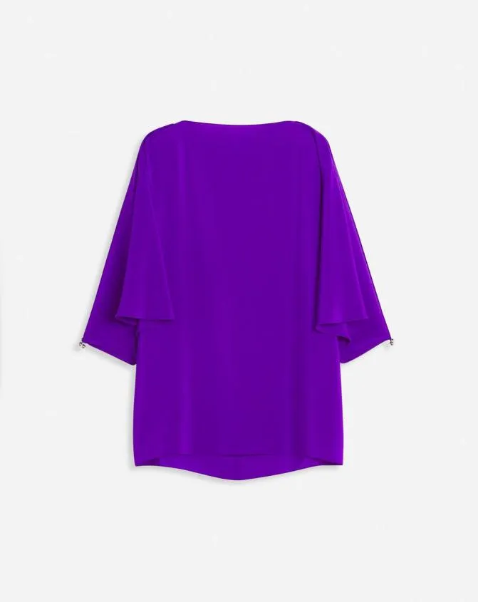 Women Tops Lanvin Silk Top With Openwork Sleeves Anemone