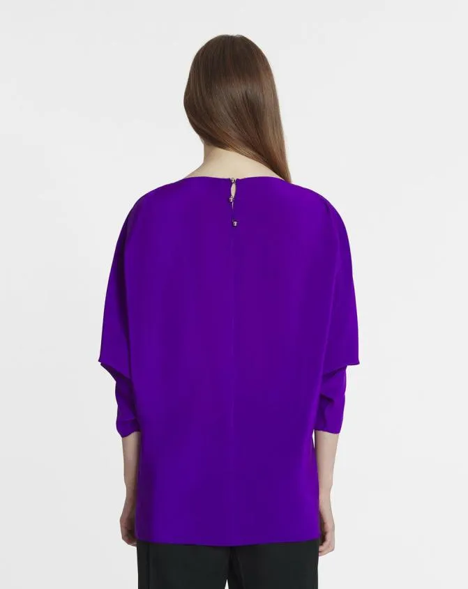 Women Tops Lanvin Silk Top With Openwork Sleeves Anemone Women Tops Lanvin Silk Top With Openwork Sleeves Anemone