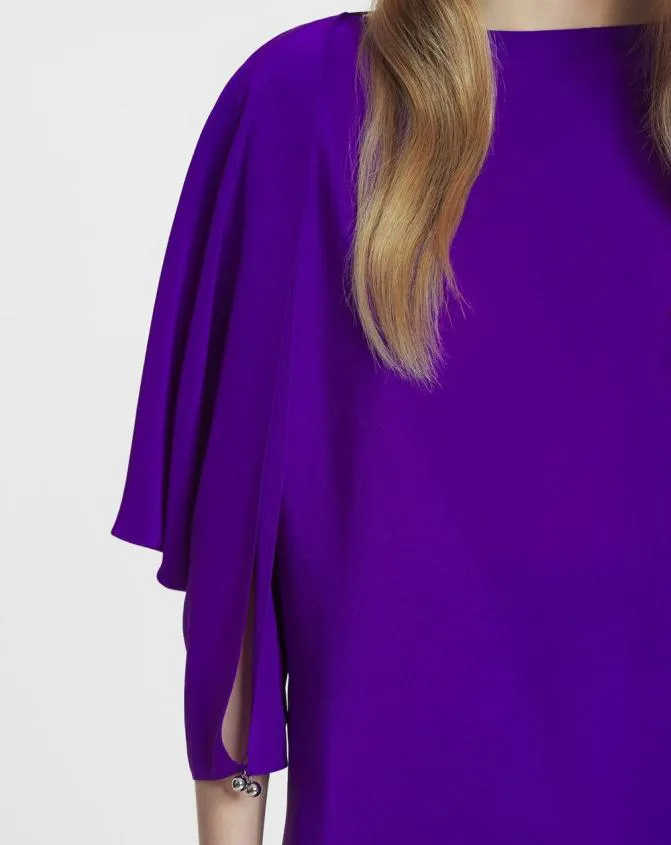 Women Tops Lanvin Silk Top With Openwork Sleeves Anemone Women Tops Lanvin Silk Top With Openwork Sleeves Anemone