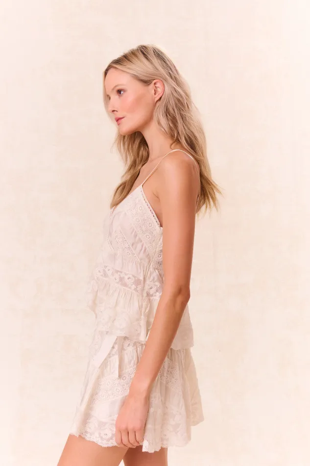 Women Tops LoveShackFancy Luschia Lace Cami Top Off White