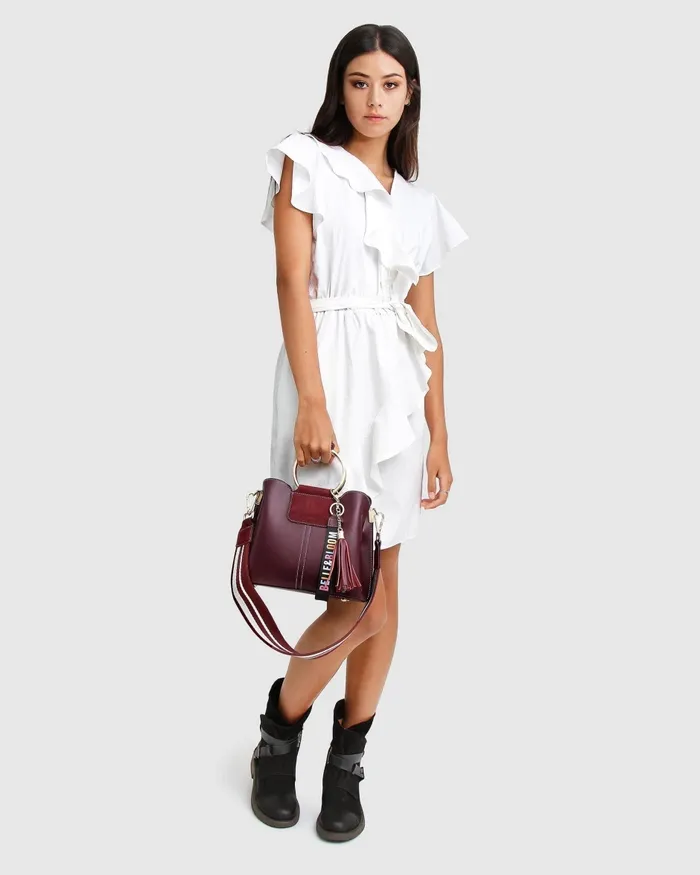 Women Twilight Leather CrossBody Bag 8211 Merlot Handbags Belle and Bloom
