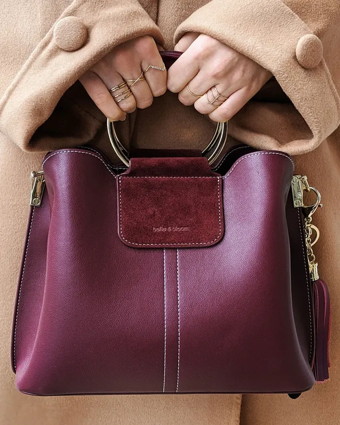 Women Twilight Leather CrossBody Bag 8211 Merlot Handbags Belle and Bloom