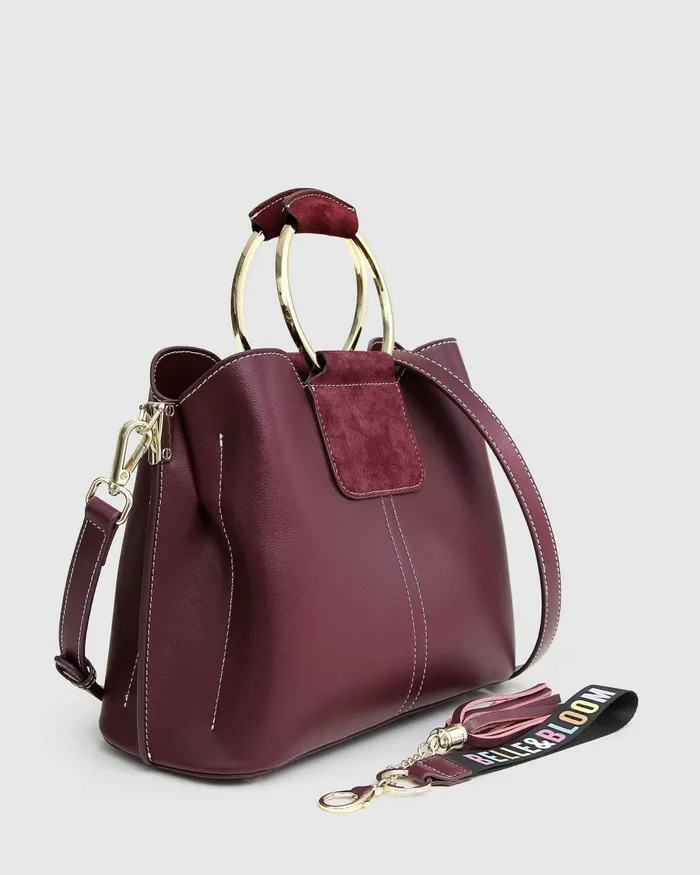 Women Twilight Leather CrossBody Bag 8211 Merlot Handbags Belle and Bloom