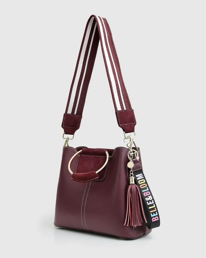 Women Twilight Leather CrossBody Bag 8211 Merlot Handbags Belle and Bloom