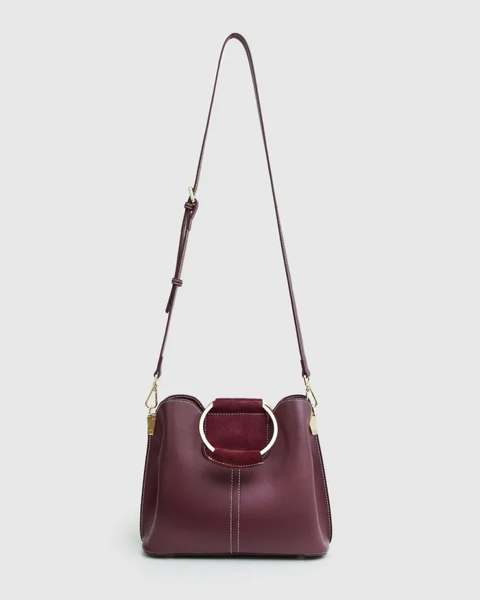 Women Twilight Leather CrossBody Bag 8211 Merlot Handbags Belle and Bloom