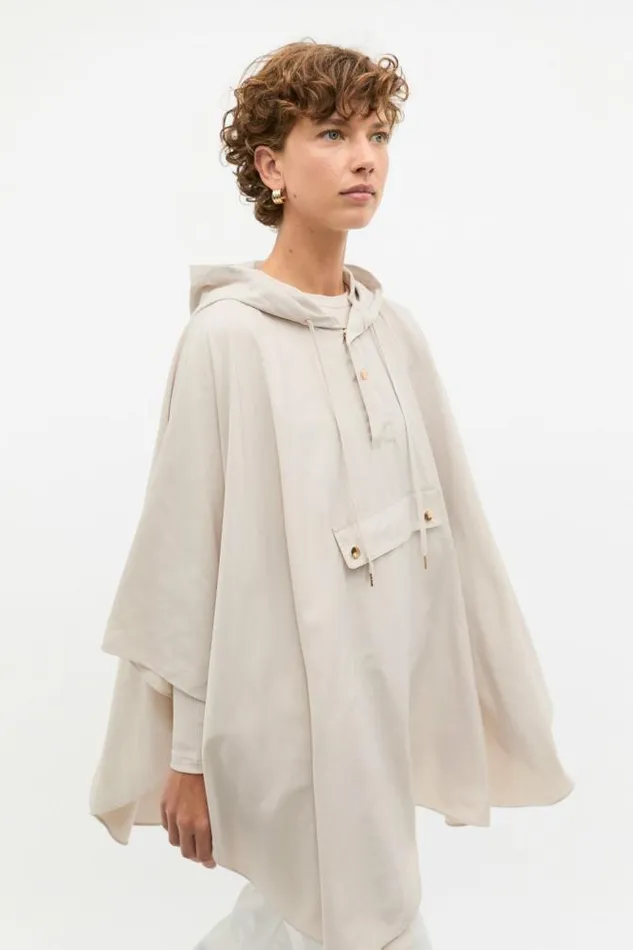Women Umbrellas Seed Heritage Packable Rain Poncho Oat