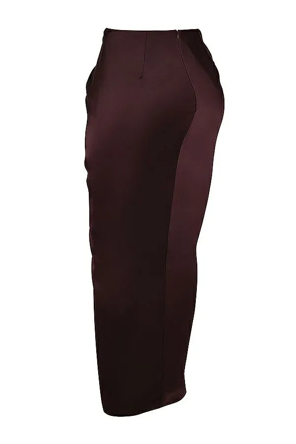 Women Vesper Rich Brown Maxi Skirt House Of CB Bottoms