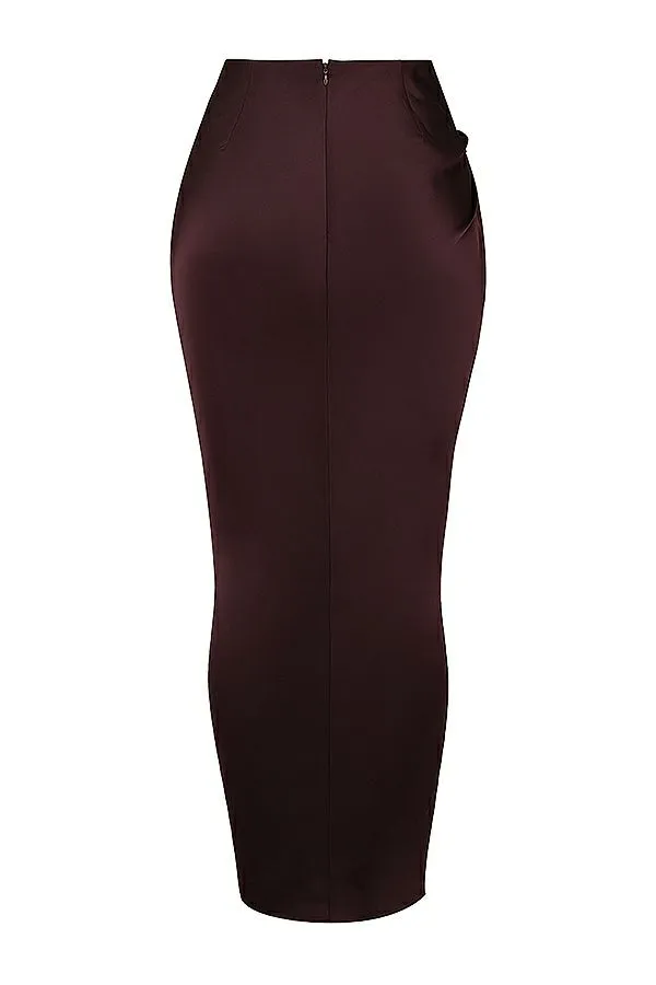 Women Vesper Rich Brown Maxi Skirt House Of CB Bottoms