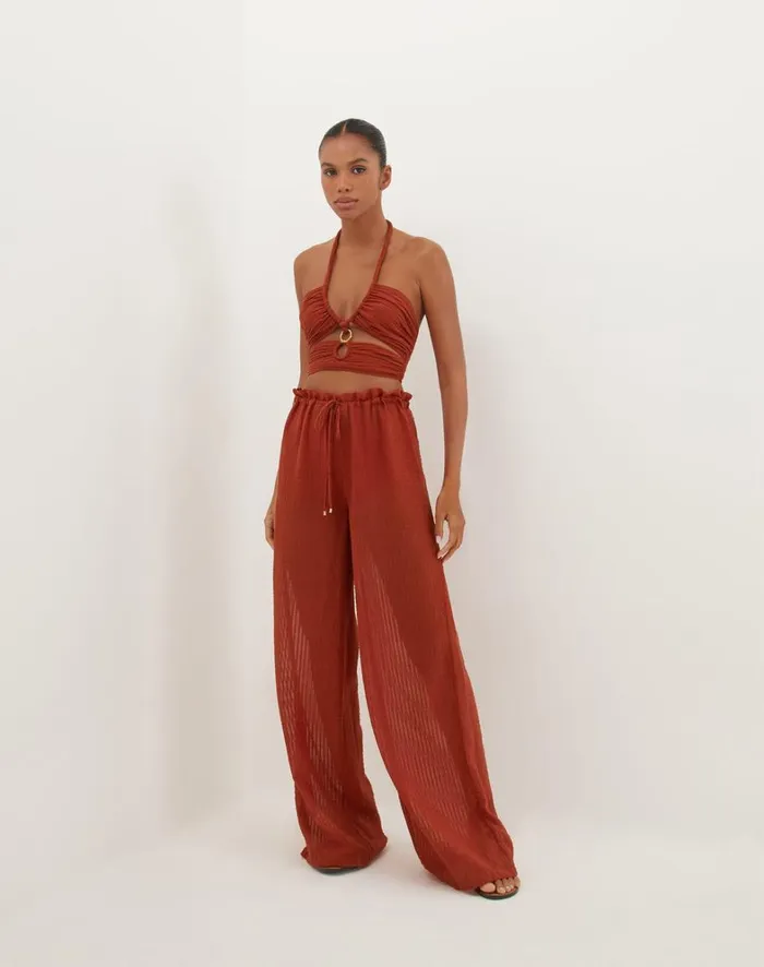 Women ViX Paula Hermanny Bottoms Bianca Pants 8211 Redwood