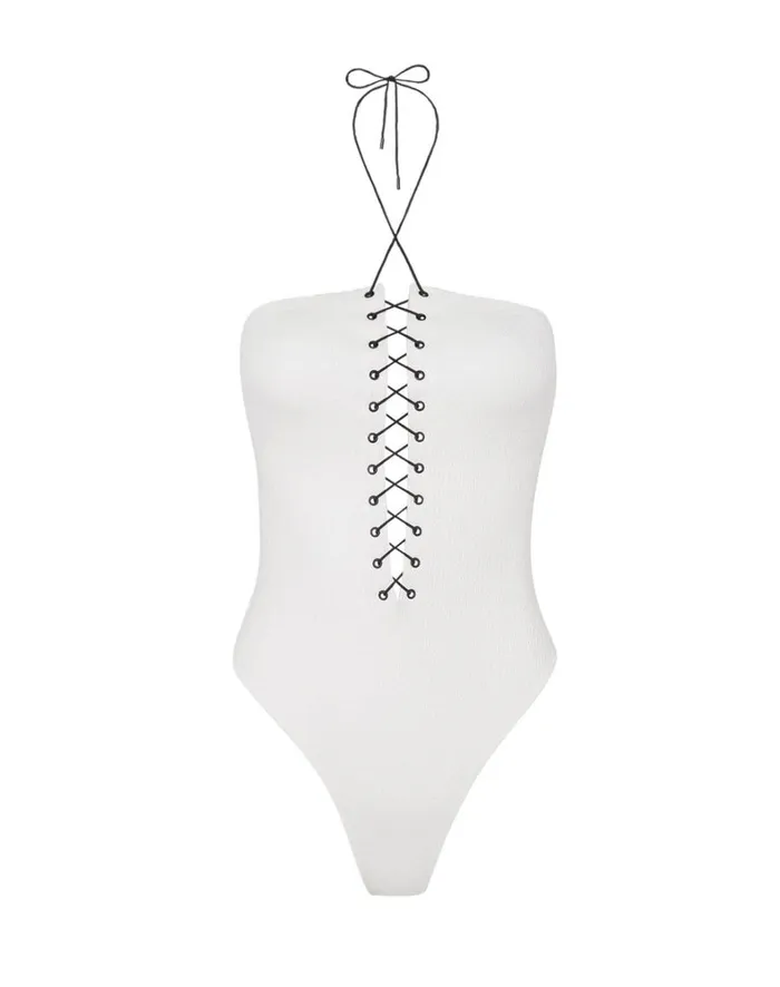 Women ViX Paula Hermanny Bottoms Firenze Blair One Piece 8211 White