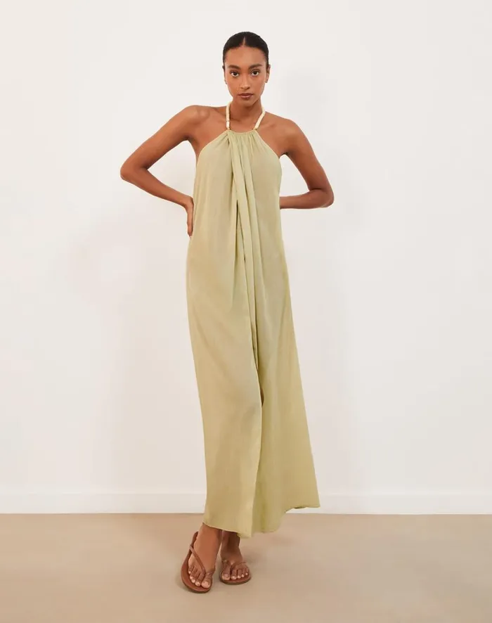 Women ViX Paula Hermanny Cover Ups Cloe Long Cover Up 8211 Olivine