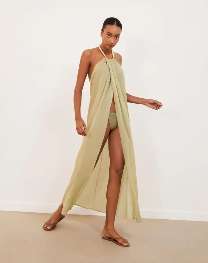 Women ViX Paula Hermanny Cover Ups Cloe Long Cover Up 8211 Olivine
