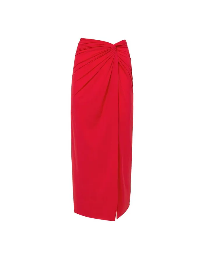 Women ViX Paula Hermanny Cover Ups Karen Midi Pareo Skirt 8211 Red Poppy