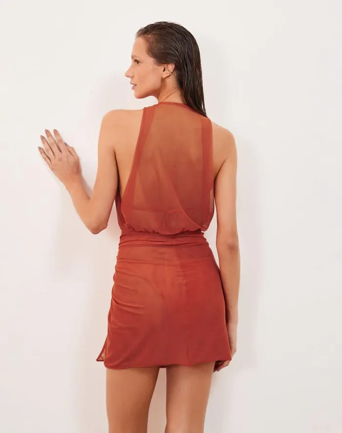 Women ViX Paula Hermanny Cover Ups Karina Short Cover Up 8211 Grapefruit
