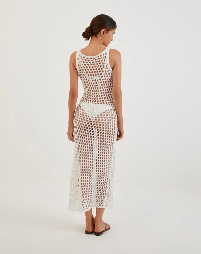 Women ViX Paula Hermanny Cover Ups Knit Nicole Long Cover Up 8211 Off White
