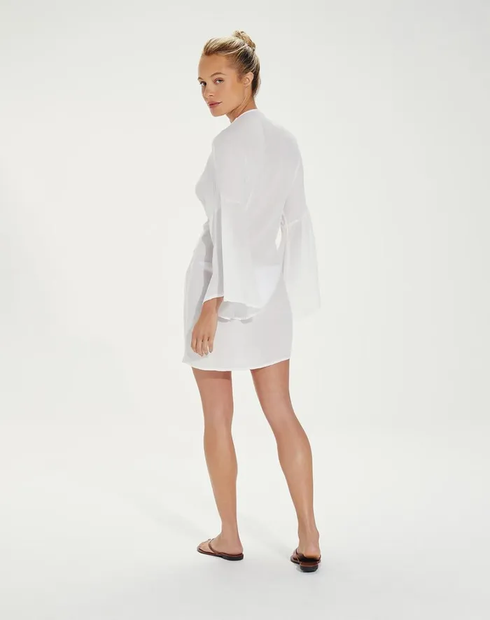 Women ViX Paula Hermanny Cover Ups Perola Short Cover Up 8211 Off White