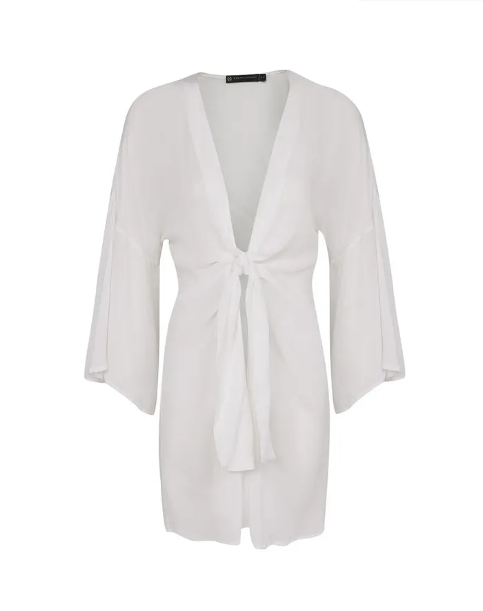 Women ViX Paula Hermanny Cover Ups Perola Short Cover Up 8211 Off White