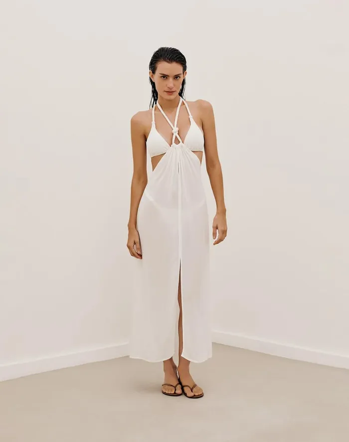 Women ViX Paula Hermanny Cover Ups Sally Long Cover Up 8211 White