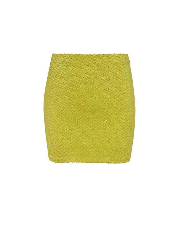 Women ViX Paula Hermanny Cover Ups Scales Luiza Mini Skirt 8211 Wasabi