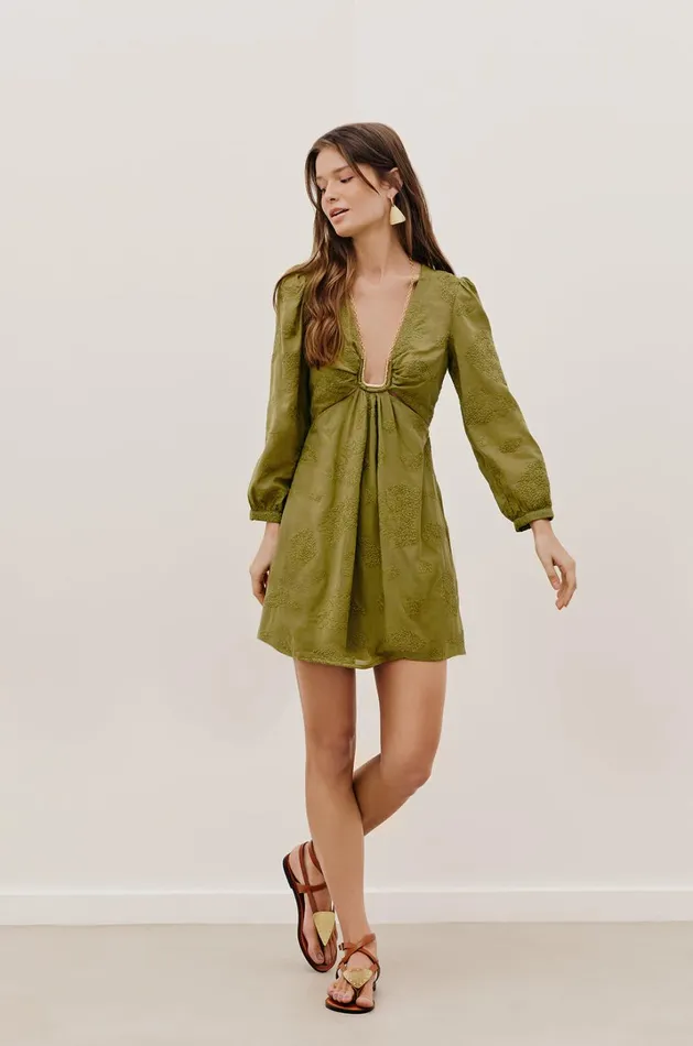 Women ViX Paula Hermanny Dresses Amelie Short Dress 8211 Avocado
