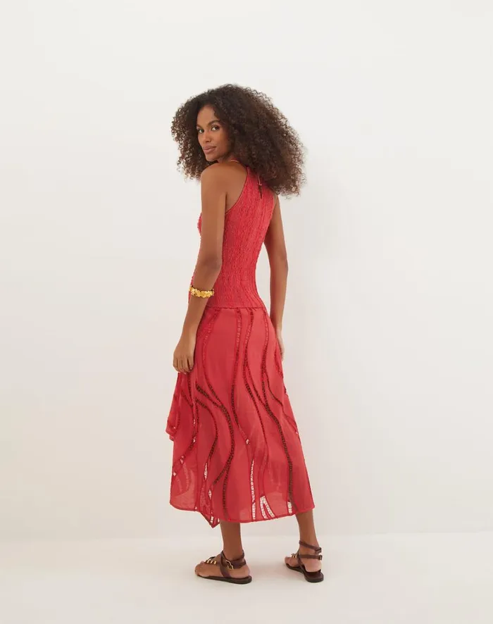 Women ViX Paula Hermanny Dresses Belle Midi Dress 8211 Raspberry