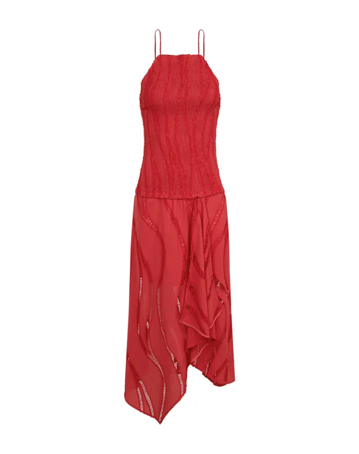 Women ViX Paula Hermanny Dresses Belle Midi Dress 8211 Raspberry