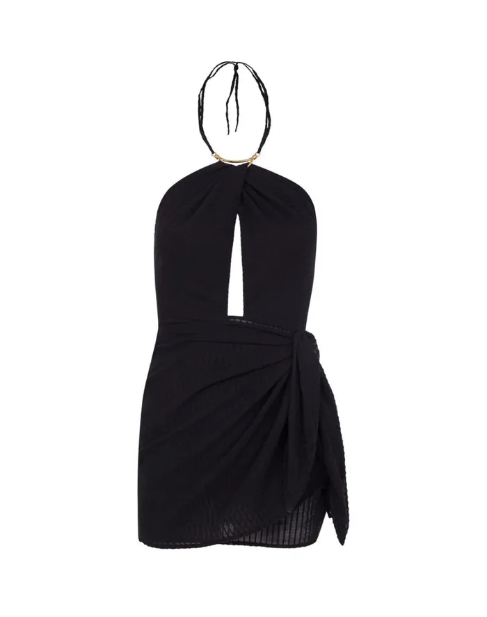 Women ViX Paula Hermanny Dresses Camille Detail Short Dress 8211 Black