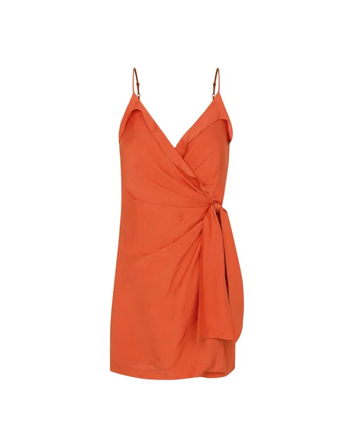 Women ViX Paula Hermanny Dresses Crystal Short Dress 8211 Grapefruit