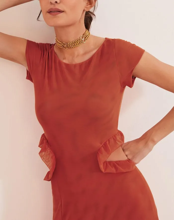 Women ViX Paula Hermanny Dresses Evie Long Dress 8211 Grapefruit