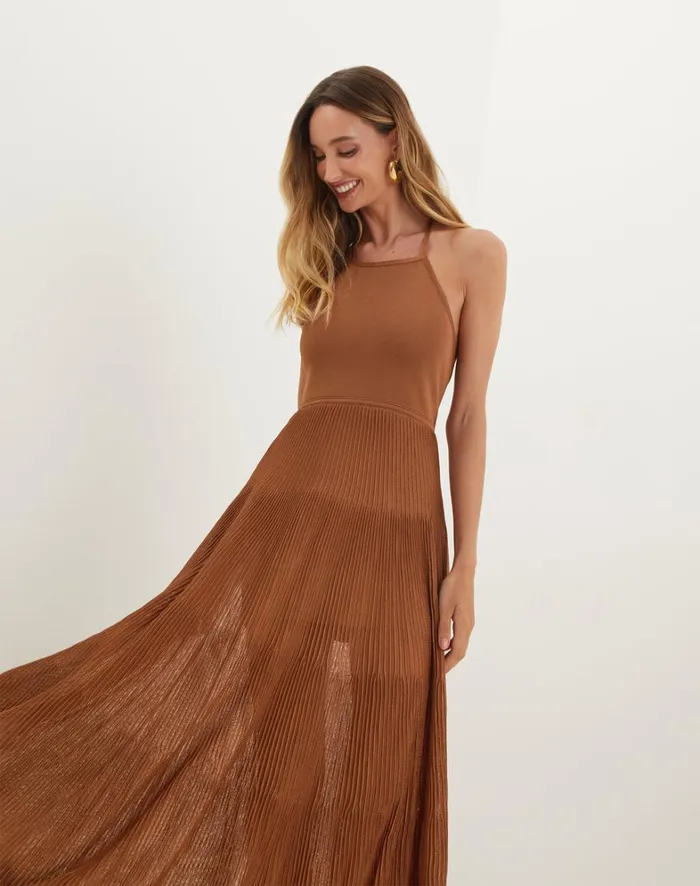 Women ViX Paula Hermanny Dresses Knit Nina Long Dress 8211 Camel