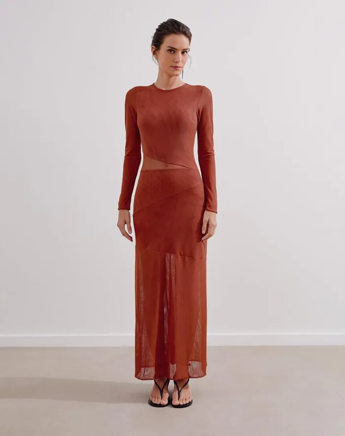 Women ViX Paula Hermanny Dresses Nora Long Dress 8211 Brick