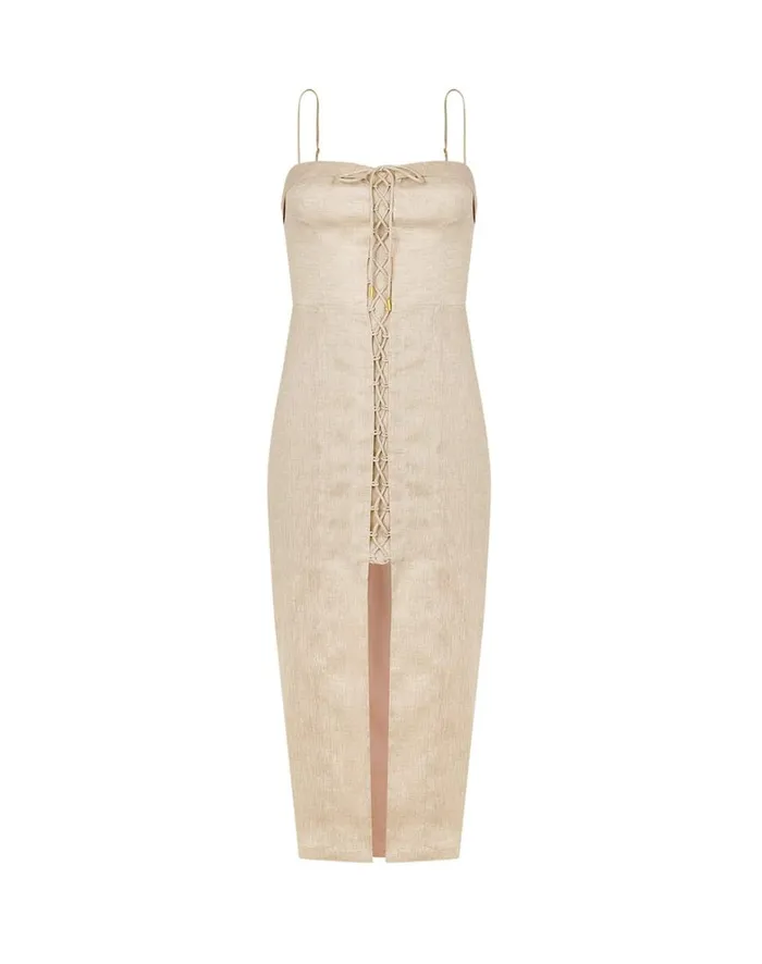 Women ViX Paula Hermanny Dresses Rubia Midi Dress 8211 Natural