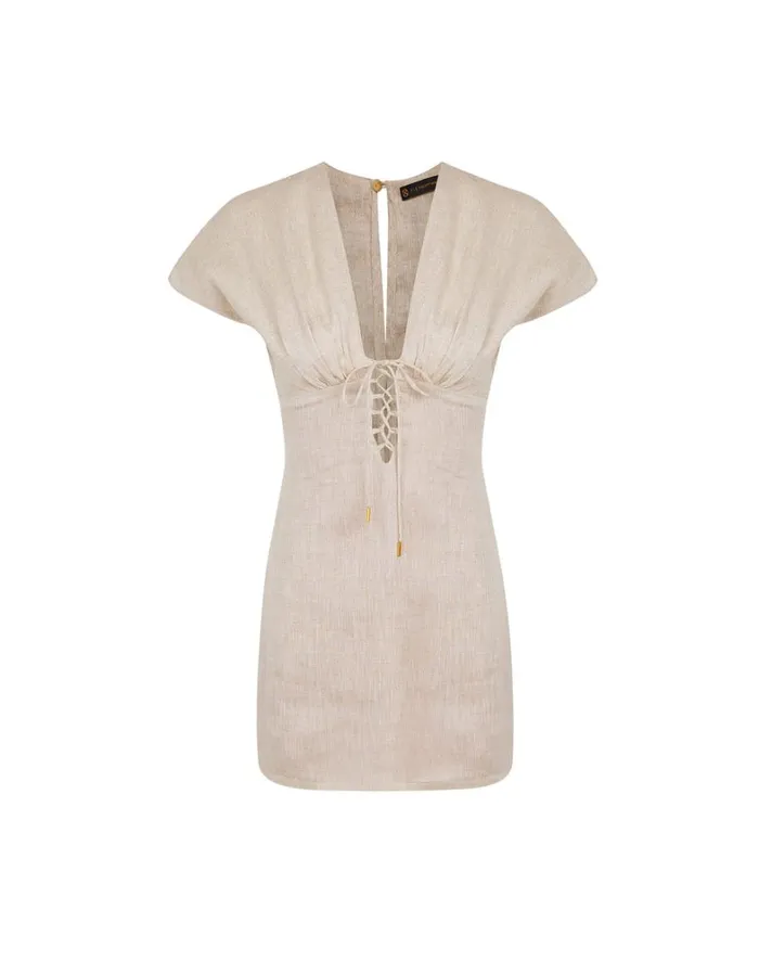 Women ViX Paula Hermanny Dresses Saskia Short Dress 8211 Natural