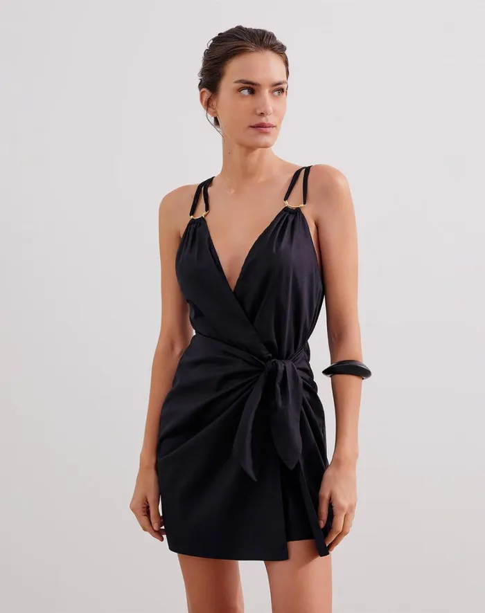 Women ViX Paula Hermanny Dresses Shiso Short Dress 8211 Black