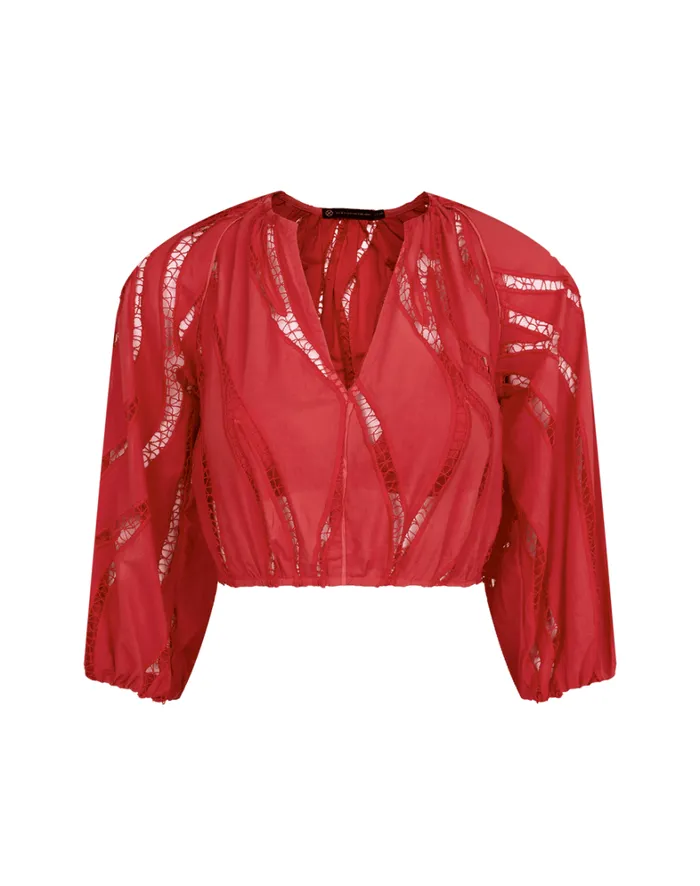 Women ViX Paula Hermanny Matching Sets Babi Blouse 8211 Raspberry