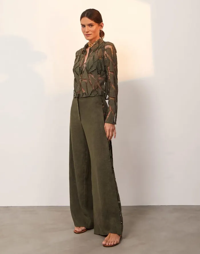 Women ViX Paula Hermanny Matching Sets Bree Pants 8211 Evergreen