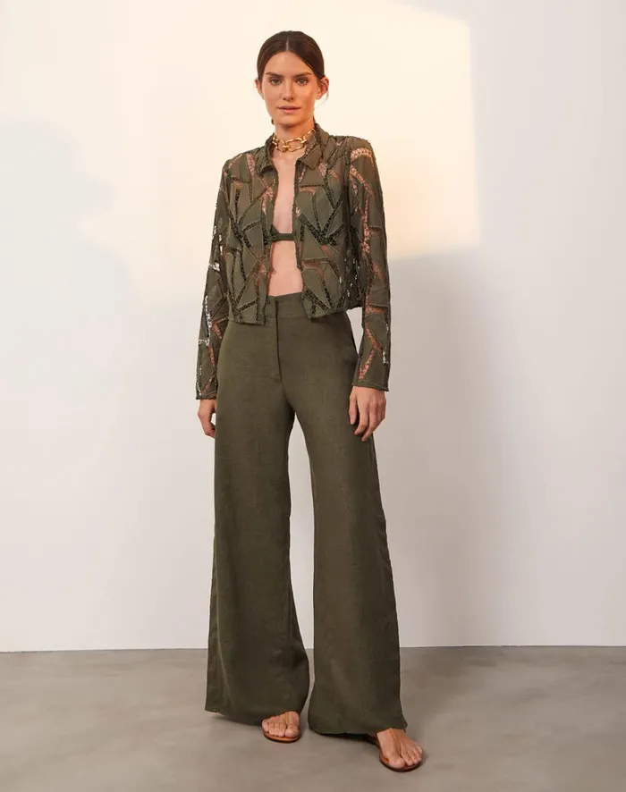 Women ViX Paula Hermanny Matching Sets Bree Pants 8211 Evergreen