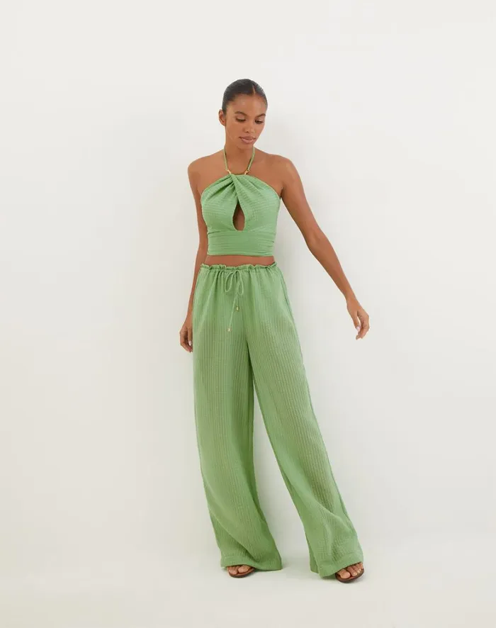 Women ViX Paula Hermanny Matching Sets Coco Detail Top 8211 Aloe